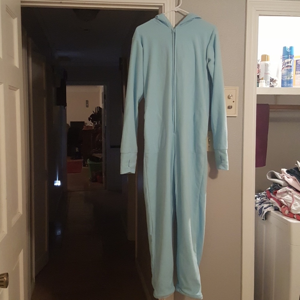 Rainbow Dash fuzzy one piece.